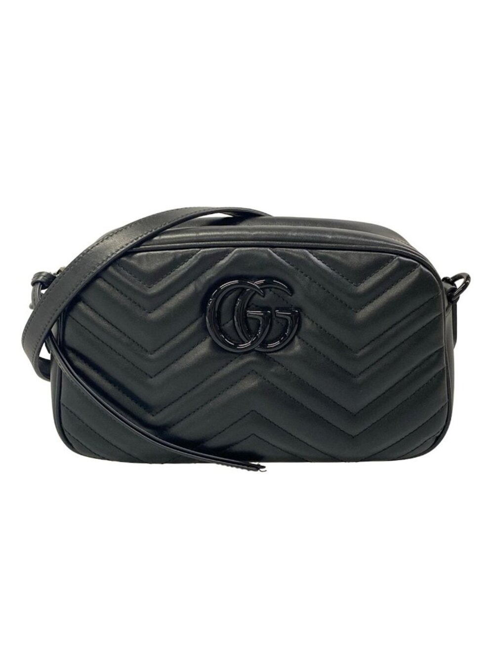 Gucci Shoulder Bag GG Marmont Black Leather